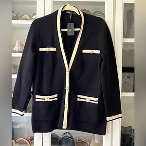 NEW WITH TAGS Maje Mysterion Cardigan Black Size 2